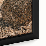 Farmhouse Wall Art - Rustic Hay Bale in Golden Field with Country Charm