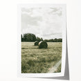 Farmhouse Wall Art - Serene Hay Bales in Open Field with Rustic Charm