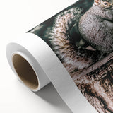 Squirrel on Tree Stump Wall Art – Rustic Farmhouse Nature Decor Print