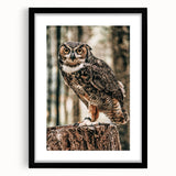 Regal Owl Wall Art – Rustic Farmhouse Nature-Inspired Decor Print