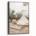 Rustic Camping Tent Wall Art – Farmhouse Adventure-Inspired Decor Print
