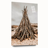 Rustic Driftwood Teepee Wall Art – Farmhouse Adventure Decor Print