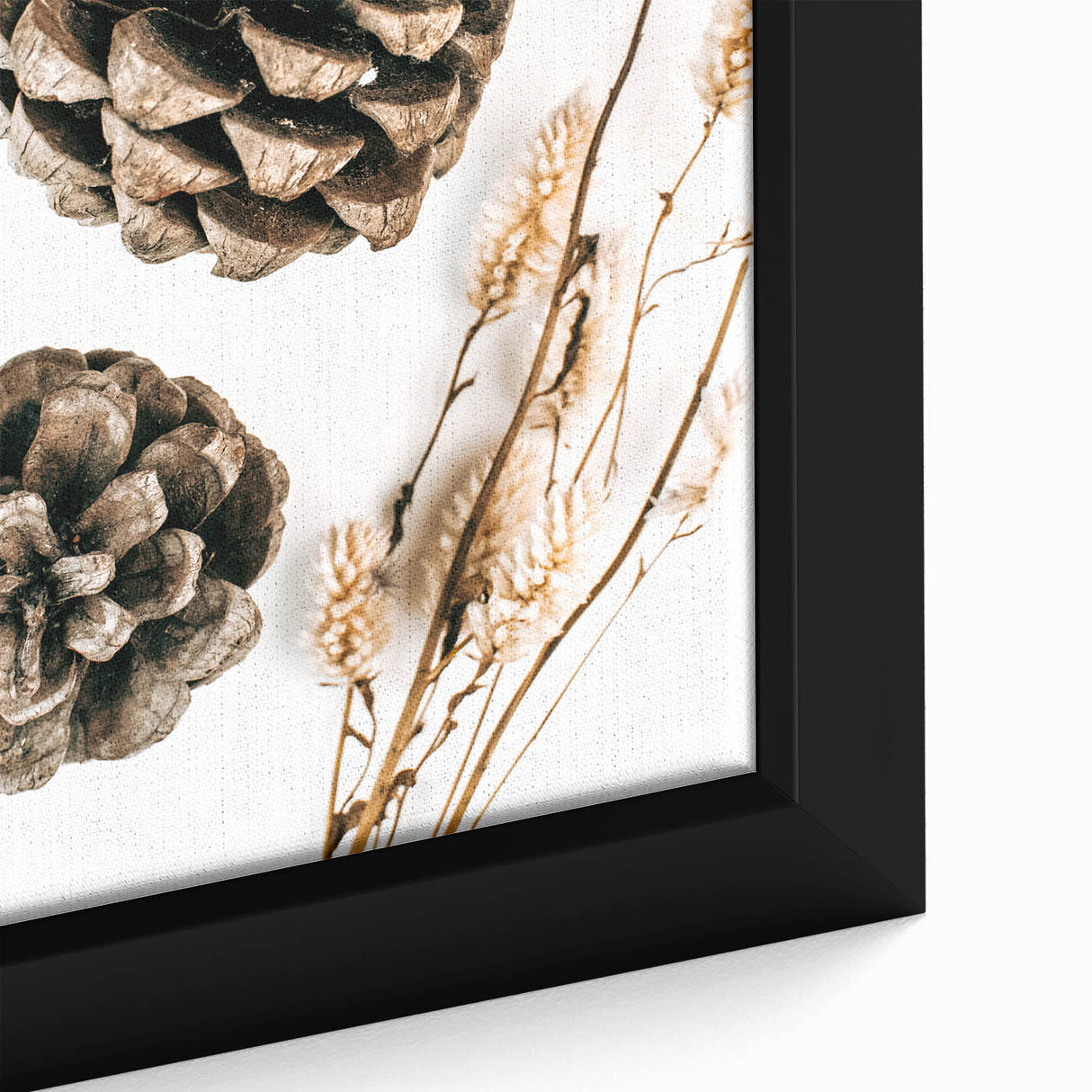 Rustic Farmhouse Wall Art - Pine Cone and Natural Branches Print