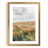 Farmhouse Wall Art - Tranquil Open Field with Soft Clouds Print
