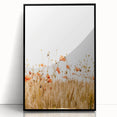 Farmhouse Wall Art - Poppies in Golden Wheat Field Rustic Style Print