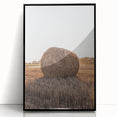 Farmhouse Wall Art - Hay Bale at Sunset for Rustic Country Decor