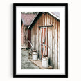 Rustic Farmhouse Barn Door Wall Art with Milk Cans - Country Style Decor