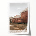 Farmhouse Wall Art: Rustic Red Barn with Metal Roof Country Décor