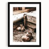 Farmhouse Wall Art: Cozy Rabbits in Rustic Barn Décor