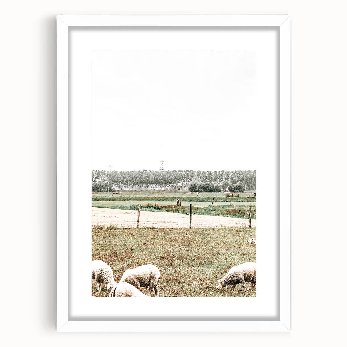 Farmhouse Wall Art: Rustic Country Style with Grazing Sheep Scene
