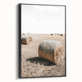 Farmhouse Wall Art: Rolling Hay Bale Scene for Rustic Farmhouse Decor
