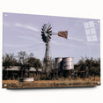 Windmill and Water Tanks Farmhouse Wall Art – Rustic Country Decor Print