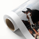 Horses at the Fence Farmhouse Wall Art – Rustic Country Style Print