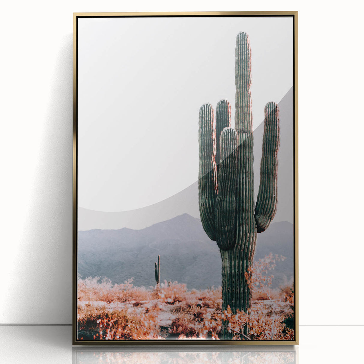 Tall Desert Cactus - Rustic Farmhouse Wall Art for Country Living Homes