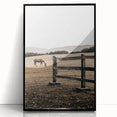 Rustic Farmhouse Wall Art - Grazing Horse Country Scene Decor