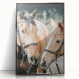 Farmhouse Wall Art - Two Horses Rustic Country Decor for Farmhouse Homes