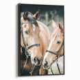Farmhouse Wall Art - Two Horses Rustic Country Decor for Farmhouse Homes