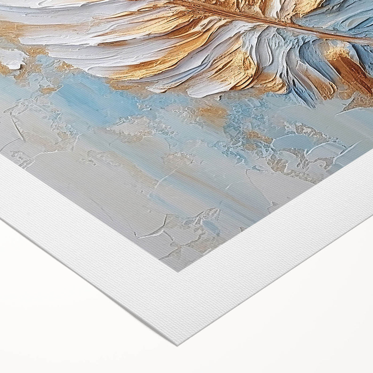 Golden Feather Glam Wall Art - Luxury Metallic and Chic Home Decor Piece