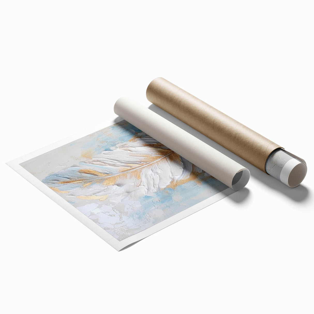 Golden Feather Glam Wall Art - Luxury Metallic and Chic Home Decor Piece