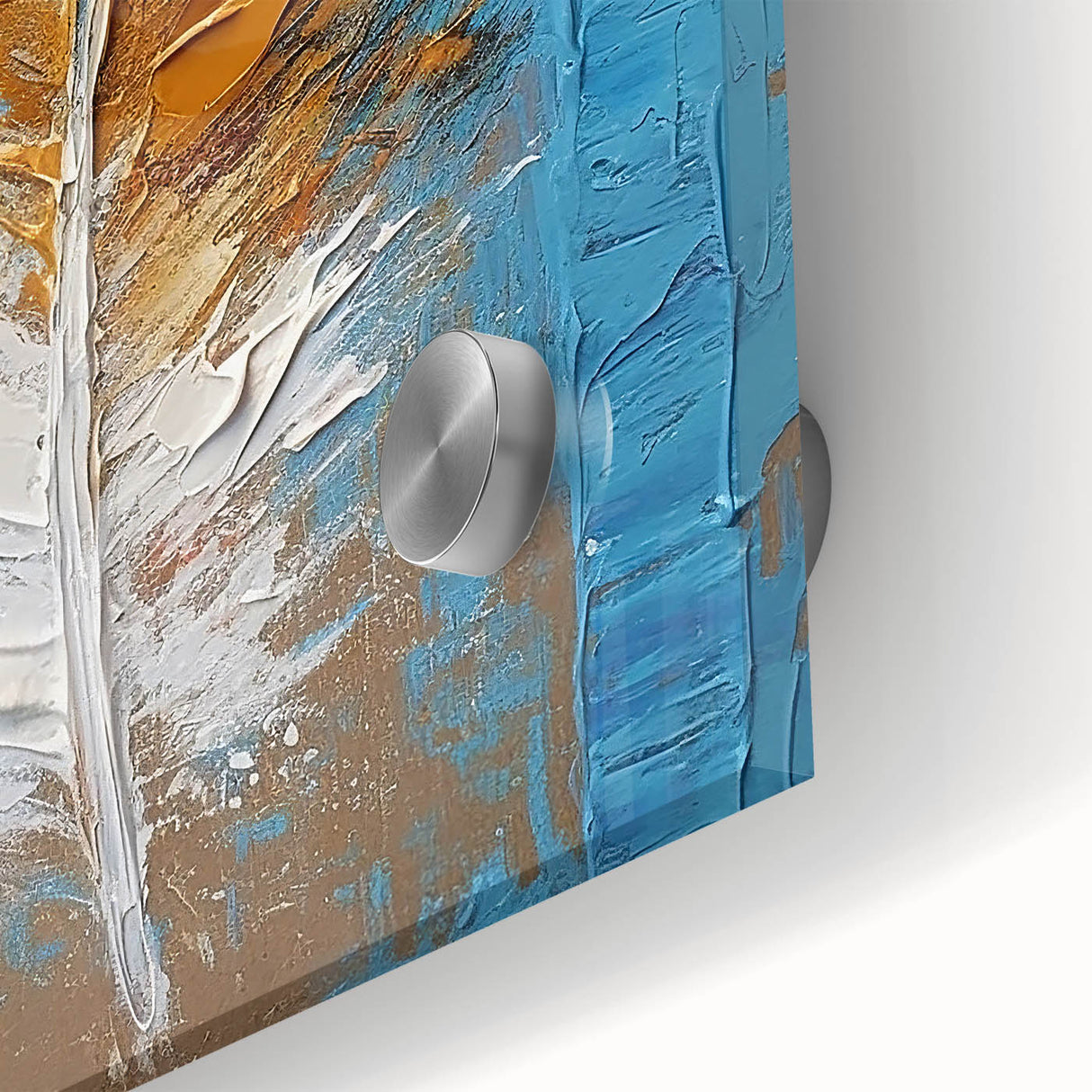 Elegant Blue and Gold Feather Art - Glam Wall Art for Luxury Interiors
