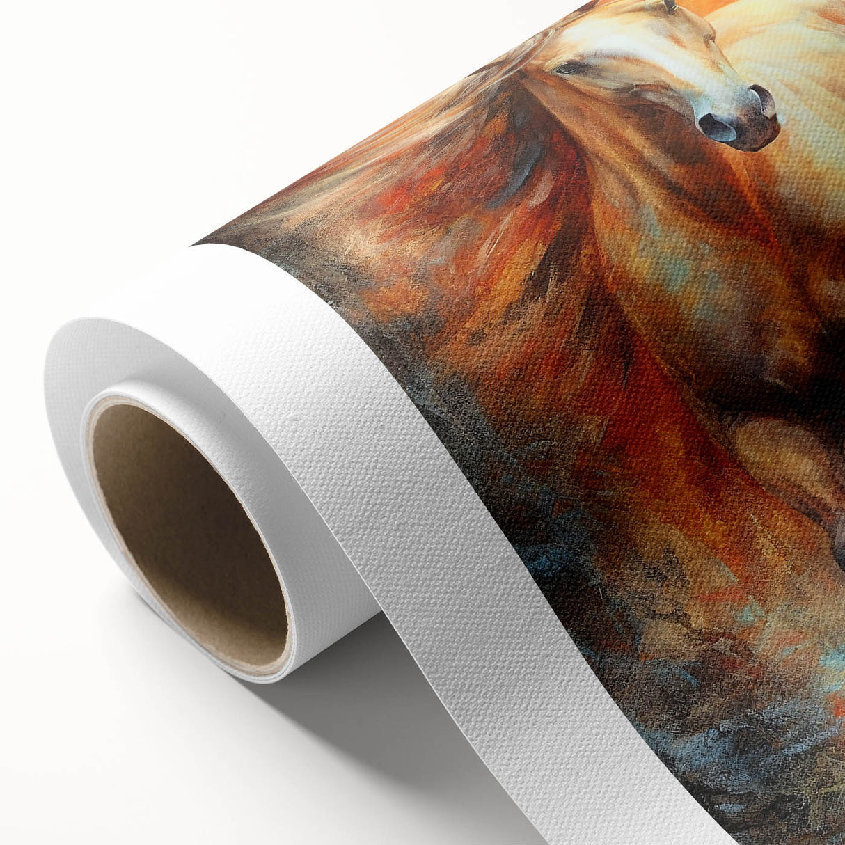 Fiery Horse Glam Wall Art - Luxury Red and Gold Decor for Bold Interiors