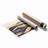 Glamorous Golden Mountain Wall Art – Luxury Modern Landscape Decor