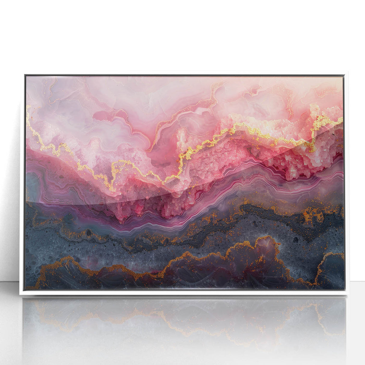 Glamorous Pink and Gold Abstract Wall Art – Luxury Modern Decor