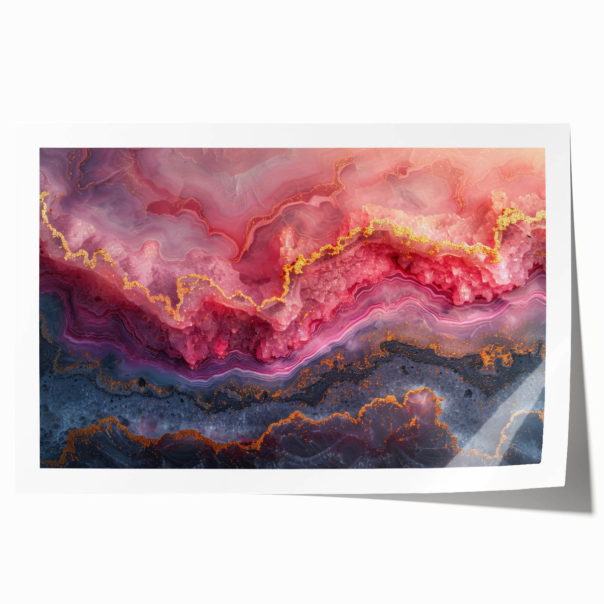 Glamorous Pink and Gold Abstract Wall Art – Luxury Modern Decor