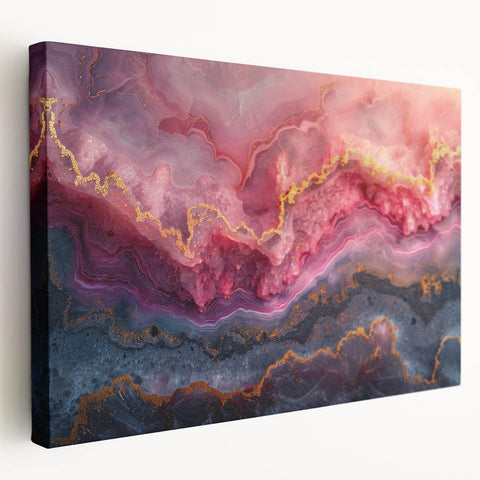 Glamorous Pink and Gold Abstract Wall Art – Luxury Modern Decor
