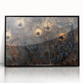 Glamorous Peacock Feather Wall Art – Luxury Black and Gold Decor