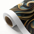 Glamorous Black, Gold, and Teal Floral Wall Art – Luxury Modern Decor