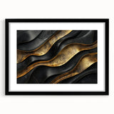 Glamorous Black and Gold Abstract Wall Art – Luxury Modern Decor