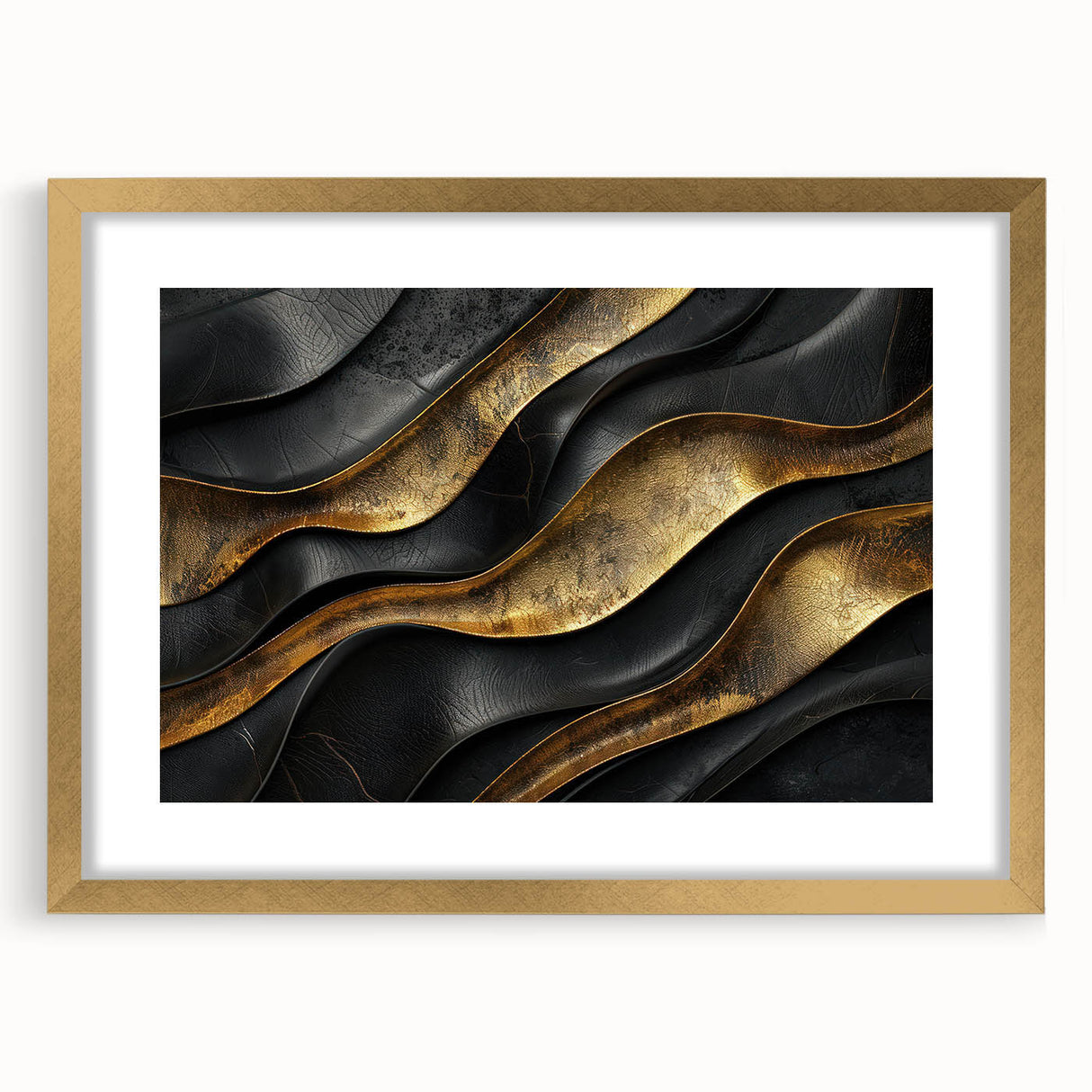 Glamorous Black and Gold Abstract Wall Art – Luxury Modern Decor