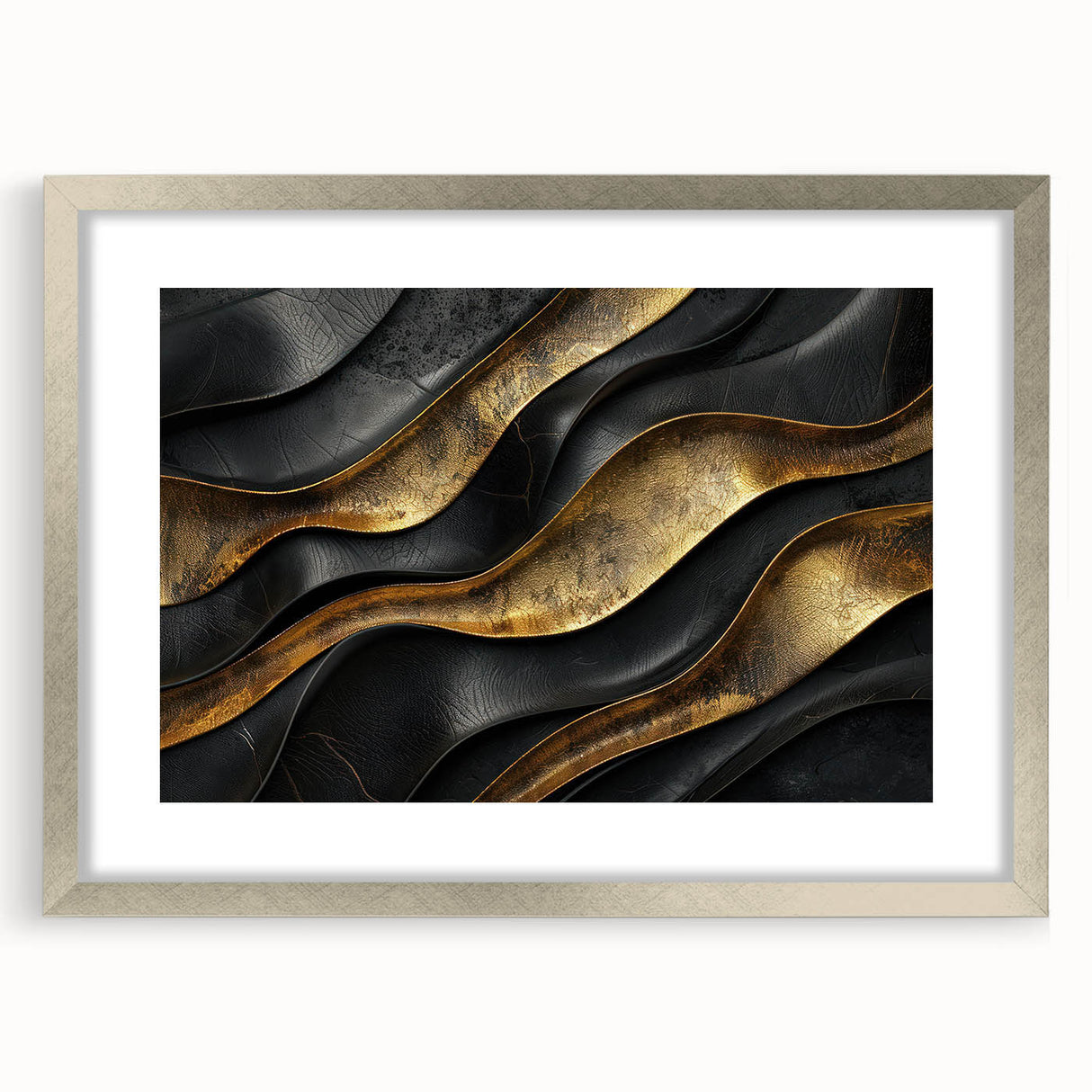 Glamorous Black and Gold Abstract Wall Art – Luxury Modern Decor
