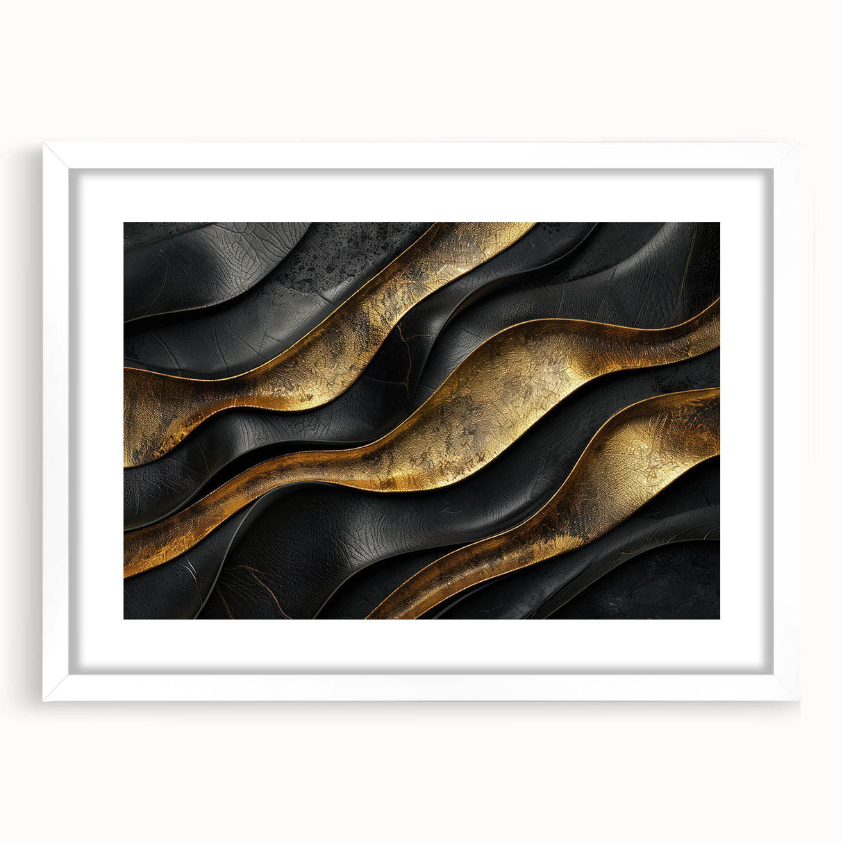 Glamorous Black and Gold Abstract Wall Art – Luxury Modern Decor
