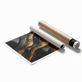 Glamorous Black and Gold Abstract Wall Art – Luxury Modern Decor