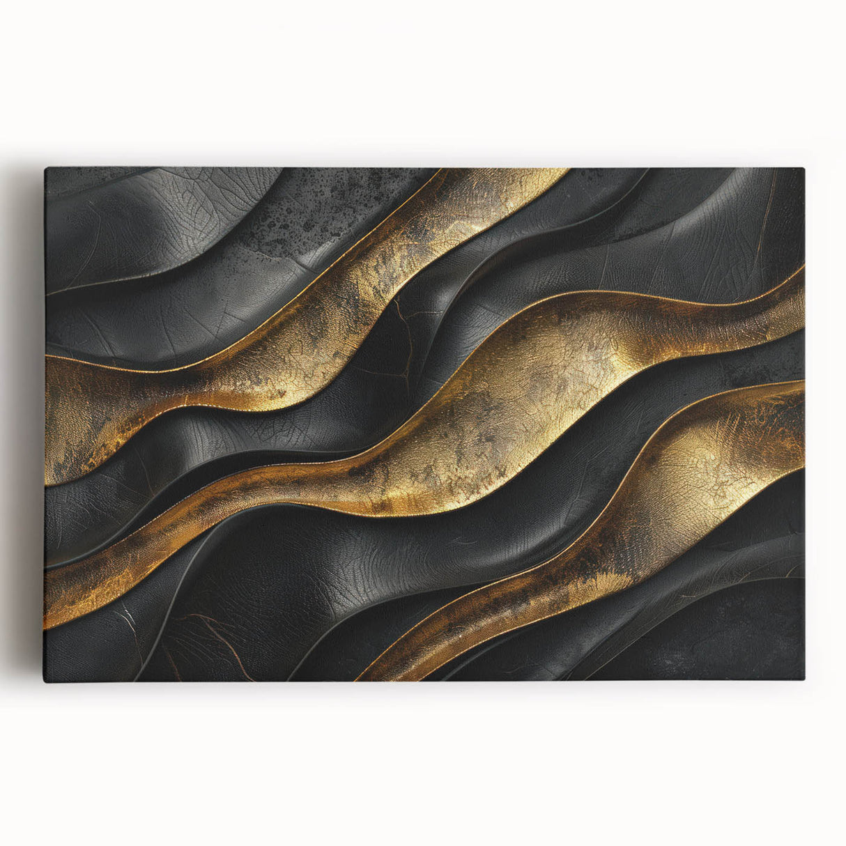 Glamorous Black and Gold Abstract Wall Art – Luxury Modern Decor