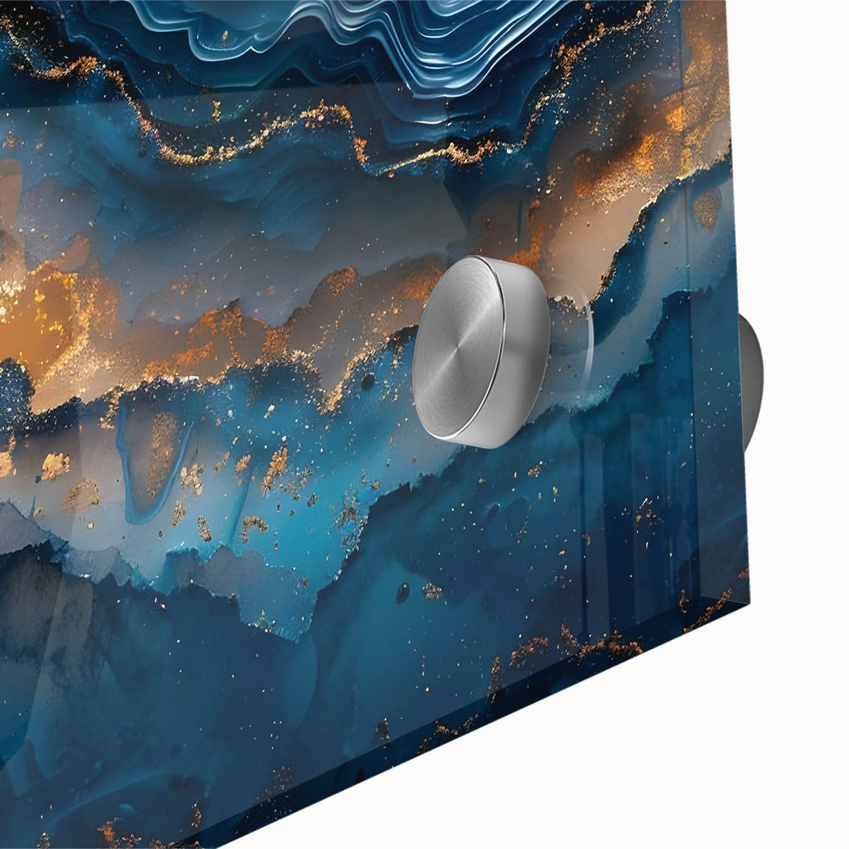 Glamorous Blue and Gold Abstract Wall Art – Luxury Modern Decor