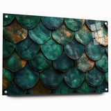 Glamorous Green and Gold Abstract Leaf Wall Art – Luxury Modern Decor