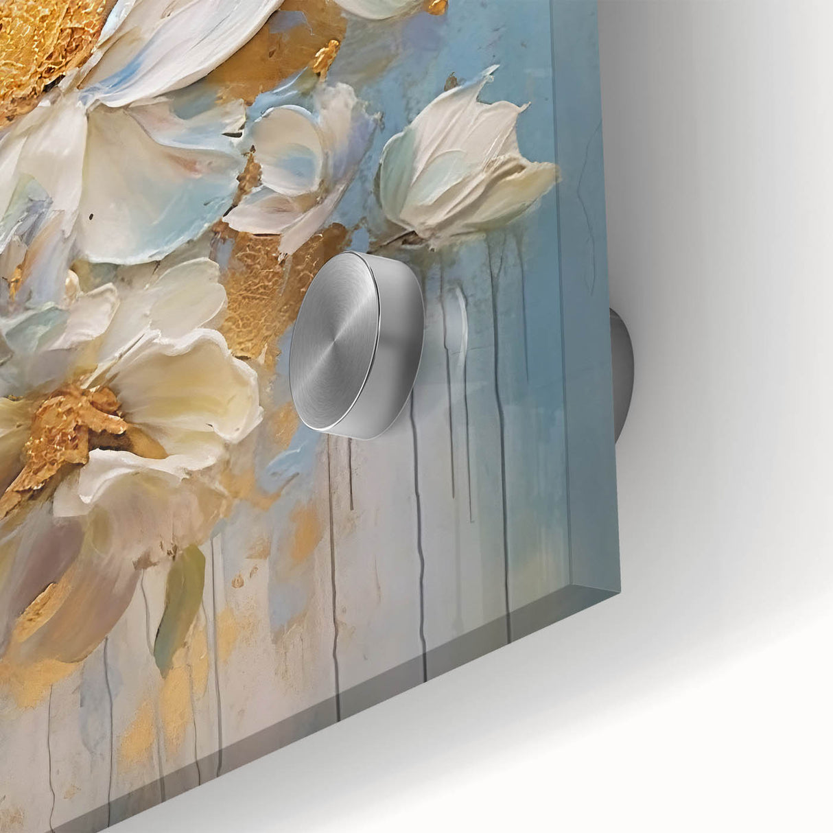 Luxurious Floral Glam Wall Art - Elegant Gold Accents for Chic Homes