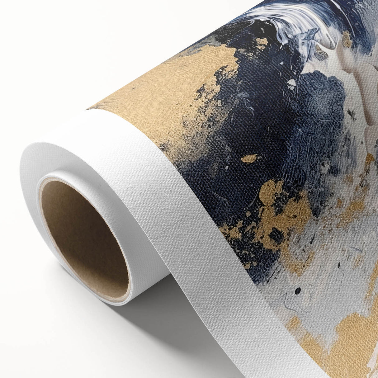 Abstract Navy and Gold Glam Wall Art - Chic Decor for Modern Homes