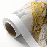 Golden Mountain Glam Wall Art - Elegant White and Gold Home Decor