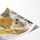 Golden Mountain Glam Wall Art - Elegant White and Gold Home Decor
