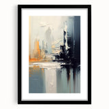 Modern Abstract Glam Wall Art - Chic Gray, Black, and Orange Decor