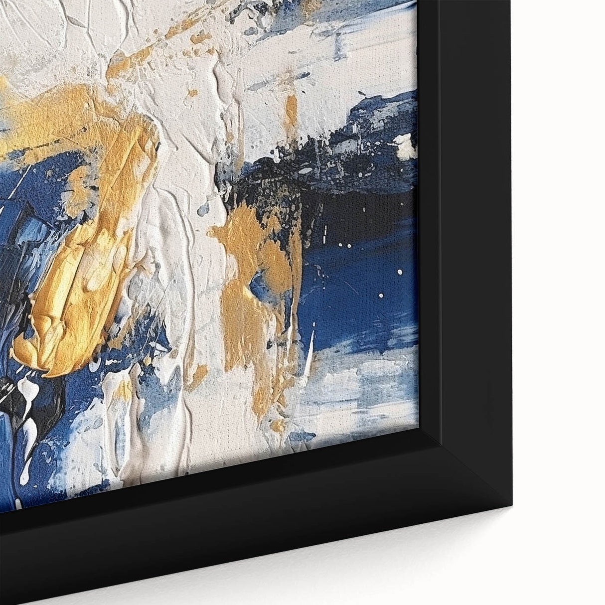 Abstract Gold and Navy Blue Modern Textured Canvas Wall Art