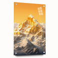 Golden Radiance Mountain Canvas Art – Snow-Capped Peak in Glowing Sunset