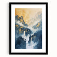 Glam Wall Art with Waterfall Scene - Luxury Metallic and Chic Decor