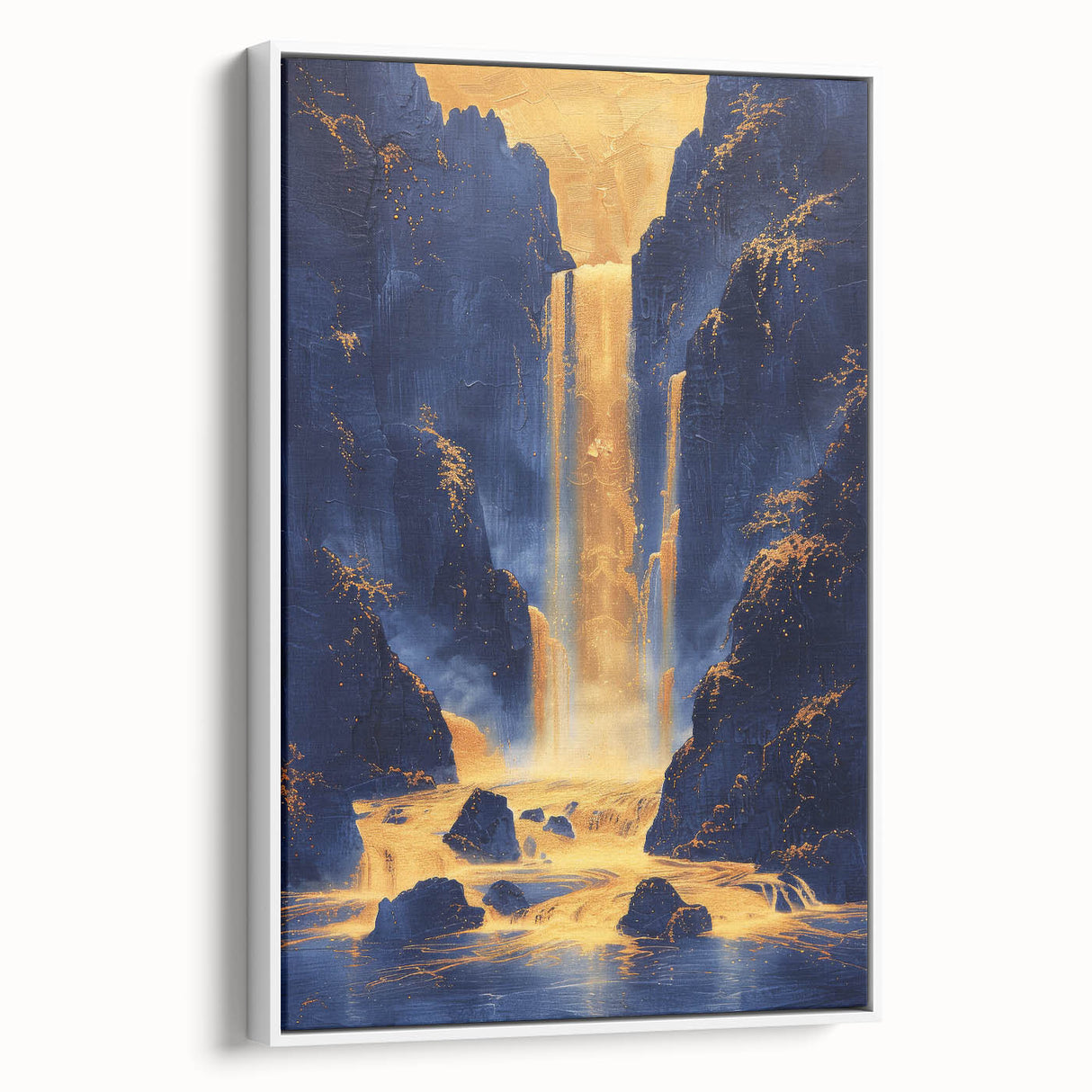 Bold Waterfall Glam Wall Art - Luxury Metallic and Chic Decor