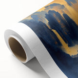 Golden Waterfall Glam Wall Art - Chic Decor with Blue and Gold Tones