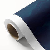 Glam Wall Art - Abstract Gold and Deep Blue Flowing Wave Design